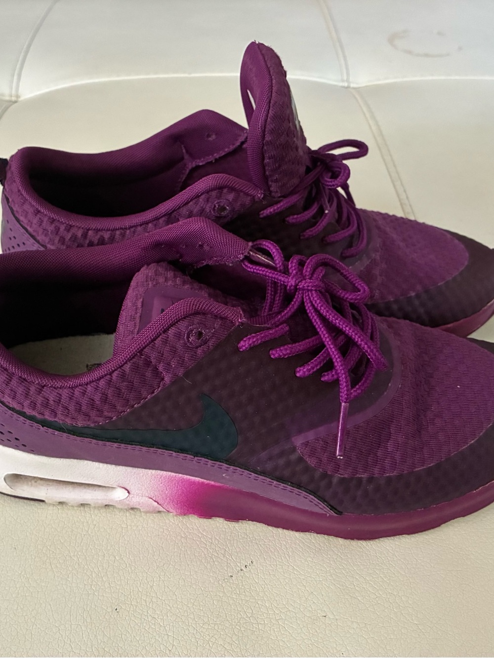 Nike Women's Deep Plum Athletic Sneakers with Dark Teal Swoosh